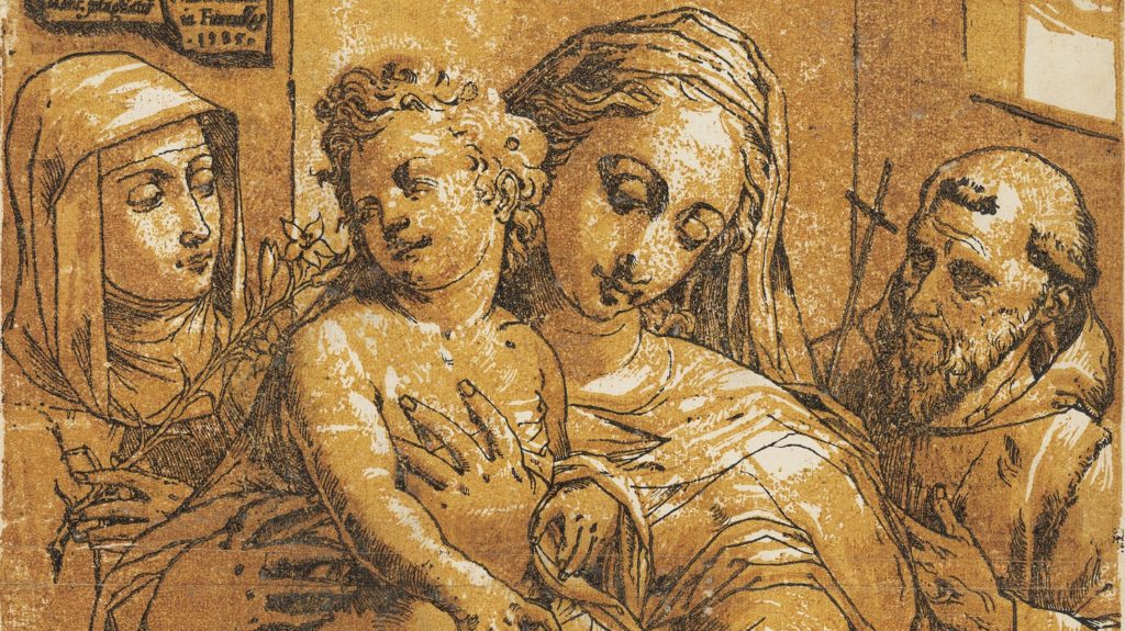 Andrea Andreani Madonna and Child accompanied by the Infant Saint John the Baptist